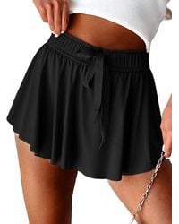 Shewin - Drawstring High Waist Lined Tennis Skort - Lyst