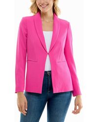 Nicole Miller - Isla Stretch Crepe One Button Blazer - Lyst