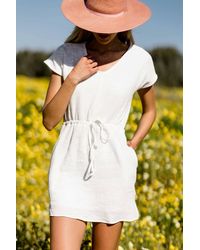 Velvet Heart - Short Sleeve V-neck Textured Dress - Lyst