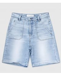 Risen - Baylor High Rise Patch Pocket Cuffed Relaxed Shorts - Lyst