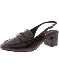 Anne Klein - Mona Textured Patent Loafer Heels - Lyst
