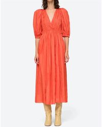 Sea - Roberta Solid Long Sleeve Dress - Lyst