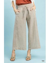 Umgee - Linen-Cotton Stripe Wide Leg Pants - Lyst