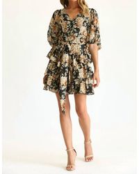 Fate - Floral Print Tiered Mini Dress - Lyst