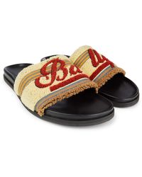Bally - Logo Pool 6226014 Ginger Cotton Slide Sandals - Lyst
