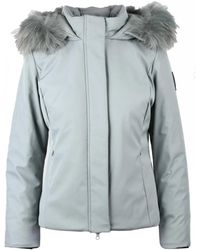 Bomboogie - Fitted Sage Jacket With Removable Fur Trim - Lyst