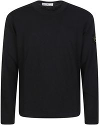 Stone Island - Basic Logo Long-Sleeve Cotton-Blend Sweater - Lyst