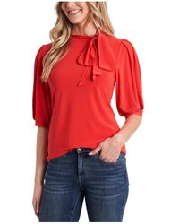 Cece - Bow Neck Puff Sleeve Blouse - Lyst