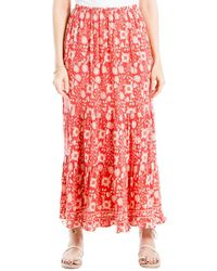 Max Studio - Rayon Maxi Tiered Skirt - Lyst