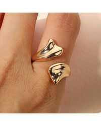 Fashnzfab - Abstract Open Adjustable Stainless Steel Ring - Lyst