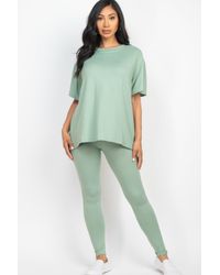 TRUEDAMES - Fashnzfab Oversized T-Shirt & Leggings Set - Lyst