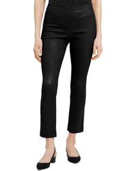 Theory - Leather Slim Flared Pants - Lyst