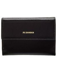 Jil Sander - Logo Mini Leather French Wallet - Lyst