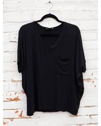 Adrienne - Soft Drape Pocket Tee - Lyst