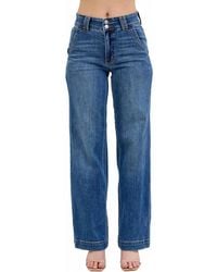 Judy Blue - High Waist Double Button Wide Leg Jeans - Lyst