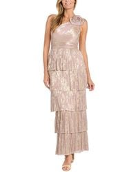 R & M Richards - Pleated Metallic Gown - Lyst