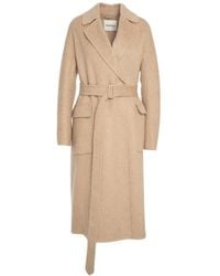 Ottod'Ame - Long Coat With Classic Notched Collar And Waist Tie - Lyst