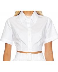 Matthew Bruch - Cropped Tie Back Button Up - Lyst