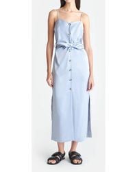 Nanushka - Sayan Draped Slip Satin Midi Dress - Lyst