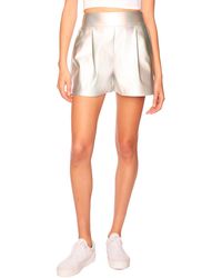 Susana Monaco - Faux Leather Pleated Shorts - Lyst