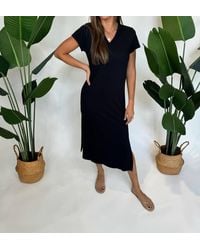 Bella Dahl - Knitted V-Neck Maxi Dress - Lyst