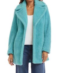 Karen Kane - Sherpa Mid-Thigh Length Coat - Lyst