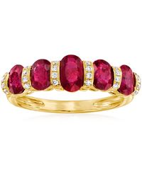 Ross-Simons - Ruby And .11. Ct. T.w. Diamond Ring - Lyst