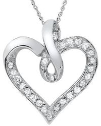 Pompeii3 - 1/4ct Diamond Curve Heart Shape Pendant Necklace - Lyst