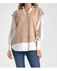 Elan - Andrea Sweater Vest/shirt Combo - Lyst