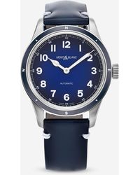 Montblanc - Montblanc 1858 Blue Dial Stainless Steel Automatic Watch 126758 - Lyst