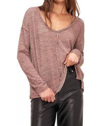 Project Social T - Get Up And Go Marled Long Sleeve Top - Lyst