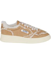 Autry - Medalist Low Shearling Sheep Leather Sneakers - Lyst