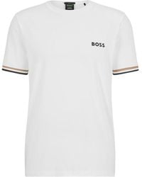 BOSS - X Matteo Berrettini Logo Crew-neck T-shirt With Signature Stripes - Lyst