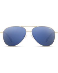 Quay Still Standing Aviator Sunglasses - Blue