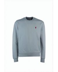 Ami Paris - Relaxed Fit Long-Sleeve Crewneck Sweatshirt With Embroidered Heart - Lyst