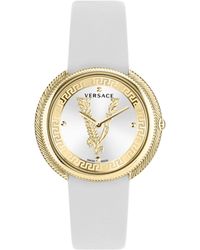 Versace - Thea Leather Watch - Lyst