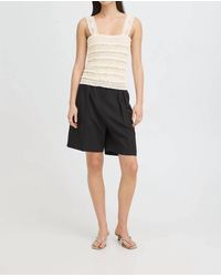 Ichi - Marla Open Knit Tank Top - Lyst