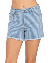 Judy Blue - Striped Cut Off High Waist Shorts - Lyst