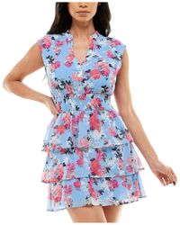 Speechless - Juniors Tiered Floral Fit & Flare Dress - Lyst