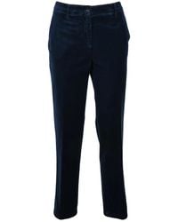 Aspesi - Straight-Leg Cotton Trousers With Mid-Rise Waist And Velvety Texture - Lyst