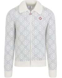 CASABLANCA - Monogram Zip Up Sweatshirt - Lyst