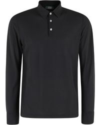 Zanone - Long-Sleeve Polo Shirt With Elegant Buttoned Collar - Lyst