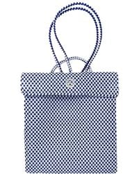 Lolas Bag - Medium Braided Checkered Backpack - Lyst