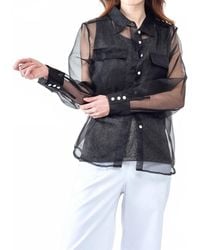 Insight - Sheer Organza Solid Blouse - Lyst