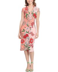 London Times - Floral Print Midi Sheath Dress - Lyst