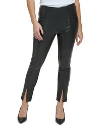 Calvin Klein - Faux Leather Mid-rise Ankle Pants - Lyst