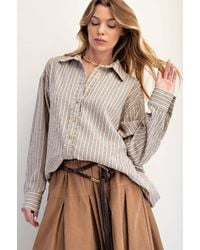 Easel - Stripe Button Down Shirt - Lyst