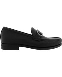 Ferragamo - Gancini Grained Leather Loafers - Lyst