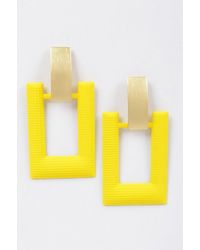 Fashnzfab - Rectangle Shape Drop Earring - Lyst