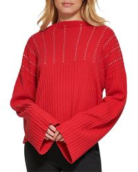 DKNY - Embellished Cotton Pullover Sweater - Lyst